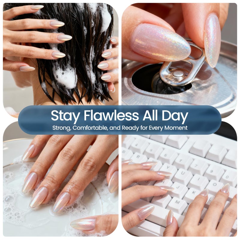 Morovan Medium Almond Nail Tips: 15 Sizes 510pcs Full Cover Set with Nail Art Designs for Gel Polish Strong Bond Long Lasting Press On Manicure - Image 3